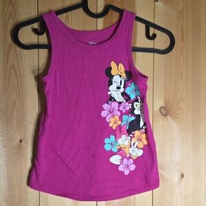 Disney Minnie Mouse Magenta Tank Top with Floral Design